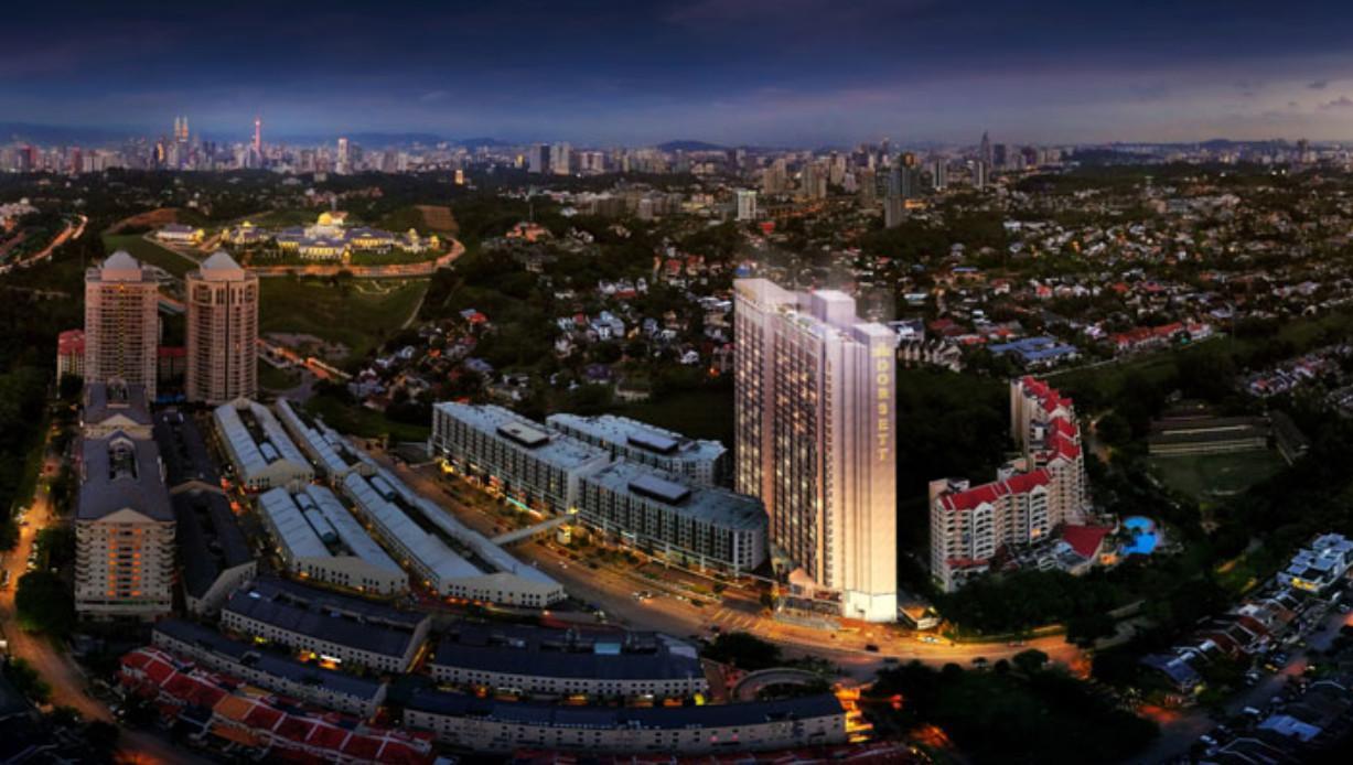 Hotel Dorsett Hartamas Kuala Lumpur Esterno foto Aerial view of the complex